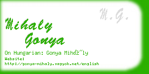 mihaly gonya business card